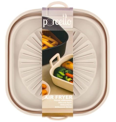 Sylikonowa kwadratowa forma do frytkownicy beztłuszczowej 20 cm | Porcello Air Fryer