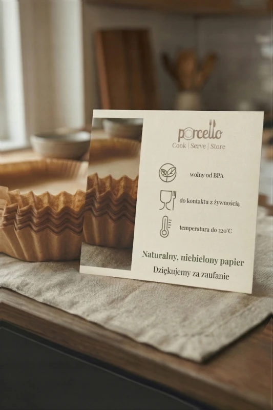 Prostokątny papier do pieczenia w frytkownicy beztłuszczowej 22x14 cm, 100 szt. | Porcello Air Fryer #4
